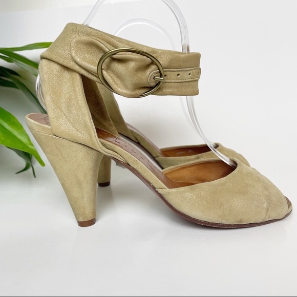 Chie Mihara Shoes - CHIE MIHARA ANKLE STRAP SOFT REAL SOFT SUEDE PEEP TOE SHOES SIZE 40